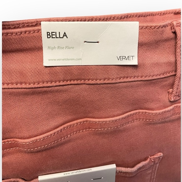 Vervet Bella women’s high rise flare mineral red raw hem new with tags size 20 - Picture 4 of 6